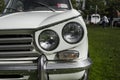 Front quarter view of British classic car Royalty Free Stock Photo