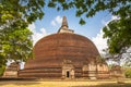 The front of the Rankoth Vehera, the largest Buddhist stupa at the ruins of the ancient kingdom capitol of Polonnaruwa, Sri Lanka