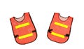 Front and rear side of orange reflective vest on isolated white background Royalty Free Stock Photo