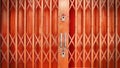 Front Retro-Style Orange Extensible Door Securely Locked with Double Locks