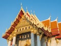 Front roof facade Thai art of Marble temple