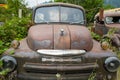 The front of a rusty 1949 Dodge Ram truck - July 26, 2021