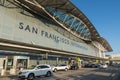 Front of San Francisco Airport departure terminal on a summer day, California