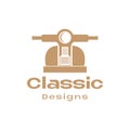 Front scooter modern classic logo design vector graphic symbol icon sign illustration creative idea