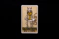 An individual minor arcana tarot card isolated on black background. Ace of cups.