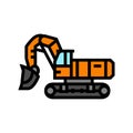 front shovel construction vehicle color icon vector illustration