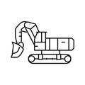 front shovel construction vehicle line icon vector illustration