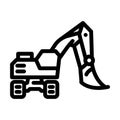 front shovel construction vehicle line icon vector illustration