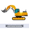 Front shovel excavator for earthwork operations Royalty Free Stock Photo