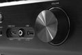 Front side of the AV receiver with volume knob Royalty Free Stock Photo