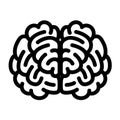 Front side brain icon, outline style Royalty Free Stock Photo