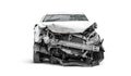 Front side of crashed car from accident Royalty Free Stock Photo