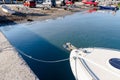 Nose of a boat, parked small yacht Royalty Free Stock Photo