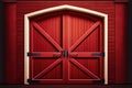 the front side of a horizontal image of a red wooden barn door Royalty Free Stock Photo
