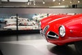 Front side of a superb Alfa Romeo 1900 C52 Disco Volante model on display at The Historical Museum Alfa Romeo Royalty Free Stock Photo