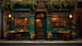 front side of a traditional old Irish or British pub, name is not readable Royalty Free Stock Photo