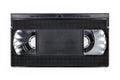 Front side of a vhs videocassette, analog retro video tape isolated on white background Royalty Free Stock Photo