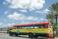 Front and Side View of Brightly Painted Loko Bus Royalty Free Stock Photo