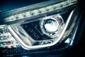 The front side view of a car headlight Royalty Free Stock Photo