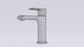 Front side view elegant chrome faucet premium photo 3d wireframe render