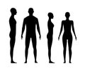 Front and side view human body silhouettes Royalty Free Stock Photo