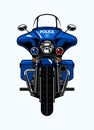 Front Side View of Police Motorcycle