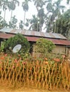A front site of a house in a village ,Assam