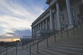 The staircase in the front of the utah state capitol