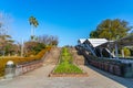 Front stairs of Nagasaki Peace Park in sunny day. Nagasaki Prefecture, Japan