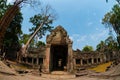 Front of stone temple Angkor Wat Royalty Free Stock Photo