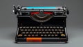 Classic Black Manual Typewriter Front View Royalty Free Stock Photo