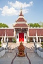 Front of thai tample with blue sky