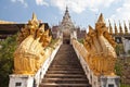 Front of thai tample with blue sky