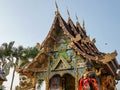 Colourful facade of a Buddhist temple