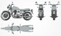 Front, top, back and side chopper projection Royalty Free Stock Photo