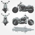 Front, top and side chopper projection Royalty Free Stock Photo