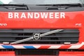 Front of truck of fire brigade in the hague