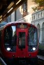 Front of a tube london underground train on district circle line Royalty Free Stock Photo