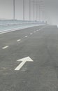 Front upward arrow direction on a brand new highway asphalt road Royalty Free Stock Photo