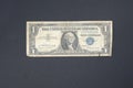 The front of a 1 US Dollar Silver Certificate from 1957