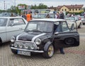 Front of veteran old small car Morris Mini Cooper