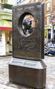 Front view of Agatha Christie memorial in London city centre, United Kingdom