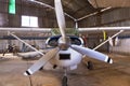 front view of aircraft inside hangar Royalty Free Stock Photo