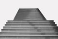 Front view architecture of concrete staircase isolated on grey background.