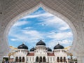 Front View of Baitturahman Grand Mosque Banda Aceh Royalty Free Stock Photo