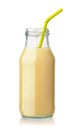 Front view of banana juice bottle Royalty Free Stock Photo