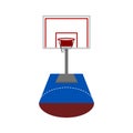 Front view of a basketball half court Royalty Free Stock Photo