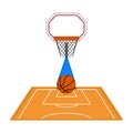 Front view of a basketball half court Royalty Free Stock Photo