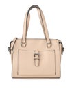 Front view of beige leather handbag Royalty Free Stock Photo