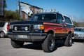 Front view of big SUV offroad Ford Bronco 351 5.8L XLT 4x4 fifth generation 1992-1996